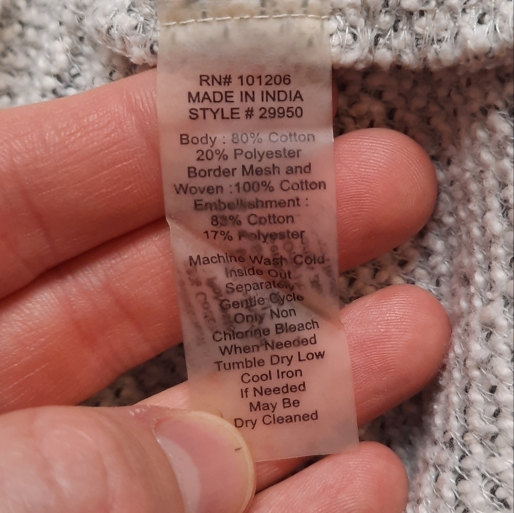 Soft Surroundings Crochet Knit Bell Sleeve Tunic Women's Small - Picture 6 of 7